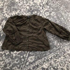 Madewell green cotton top